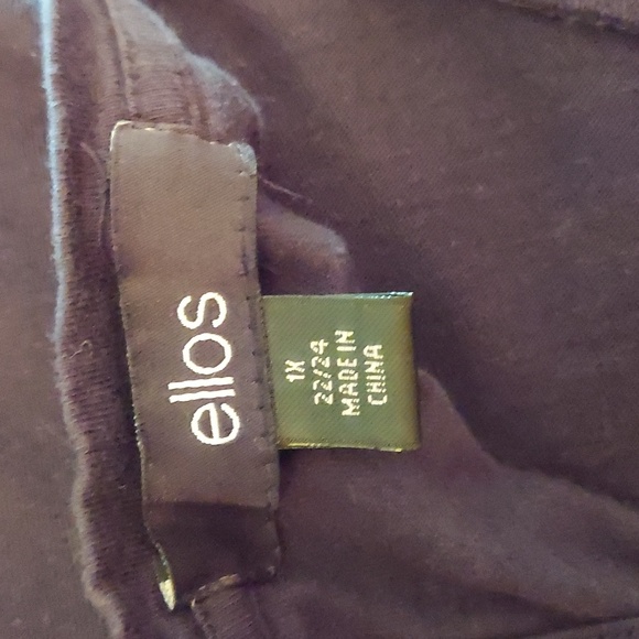 Women's Ellos V-neck short sleeve tshirt black 1x - Picture 6 of 7